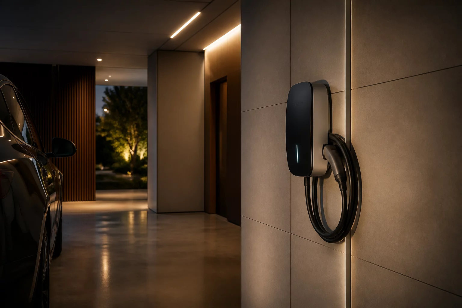 Recessed Conduit 48A Charger in Modern Villa